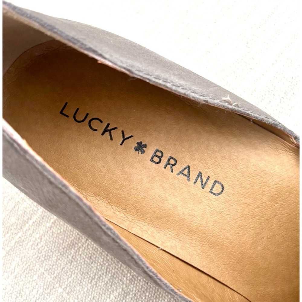Lucky Brand Shoes Gray Leather Women's Loafers, Pointed Toe, Slide on-Size 8.5 - Picture 9 of 9